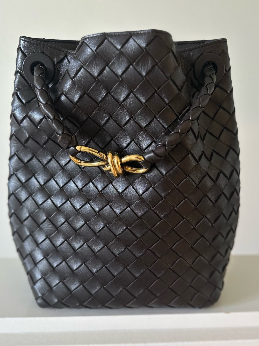 Bottega Veneta Small Andiamo Bucket in Fondant